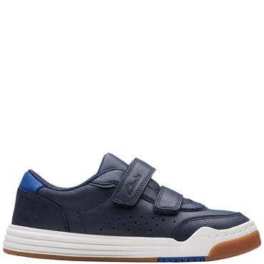 CLARKS BOYS TWIN STRAP TRAINER - NAVY